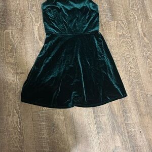 Urban Outfitters Green Strapless A-line Dress